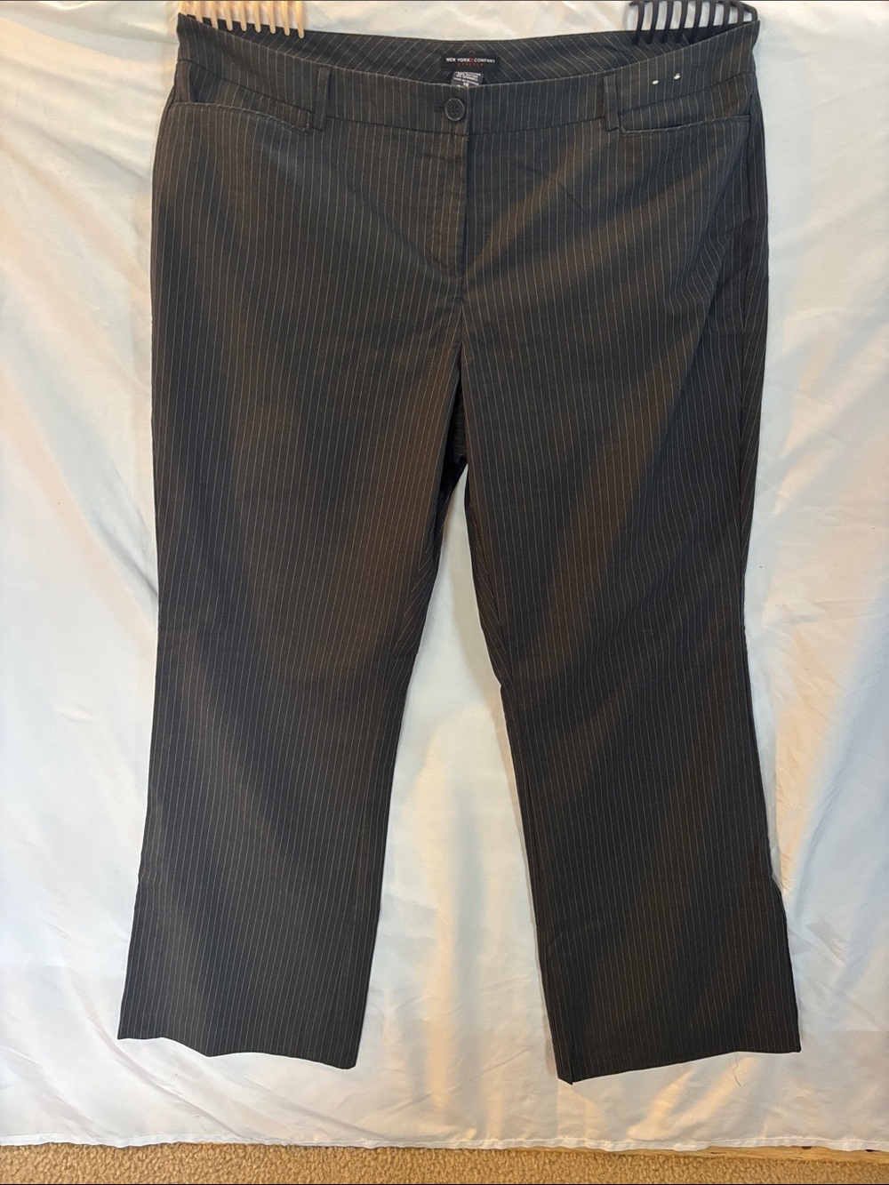 New York & Company Black Pinstripe Men's Dress Pants